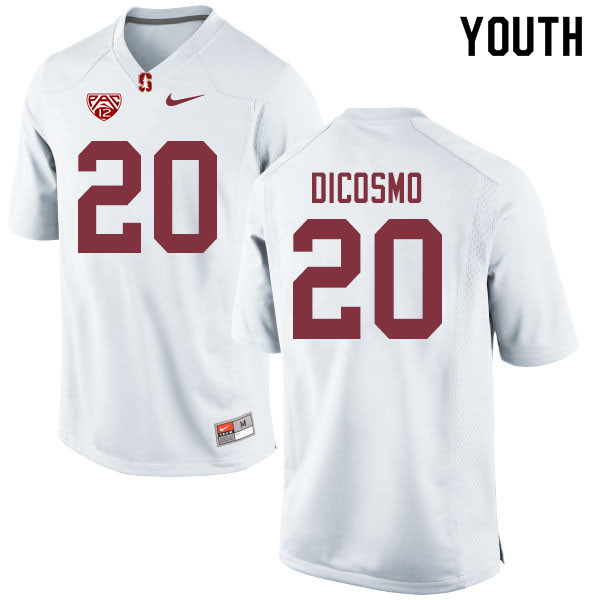 Youth #20 Aeneas DiCosmo Stanford Cardinal College Football Jerseys Sale-White - Click Image to Close